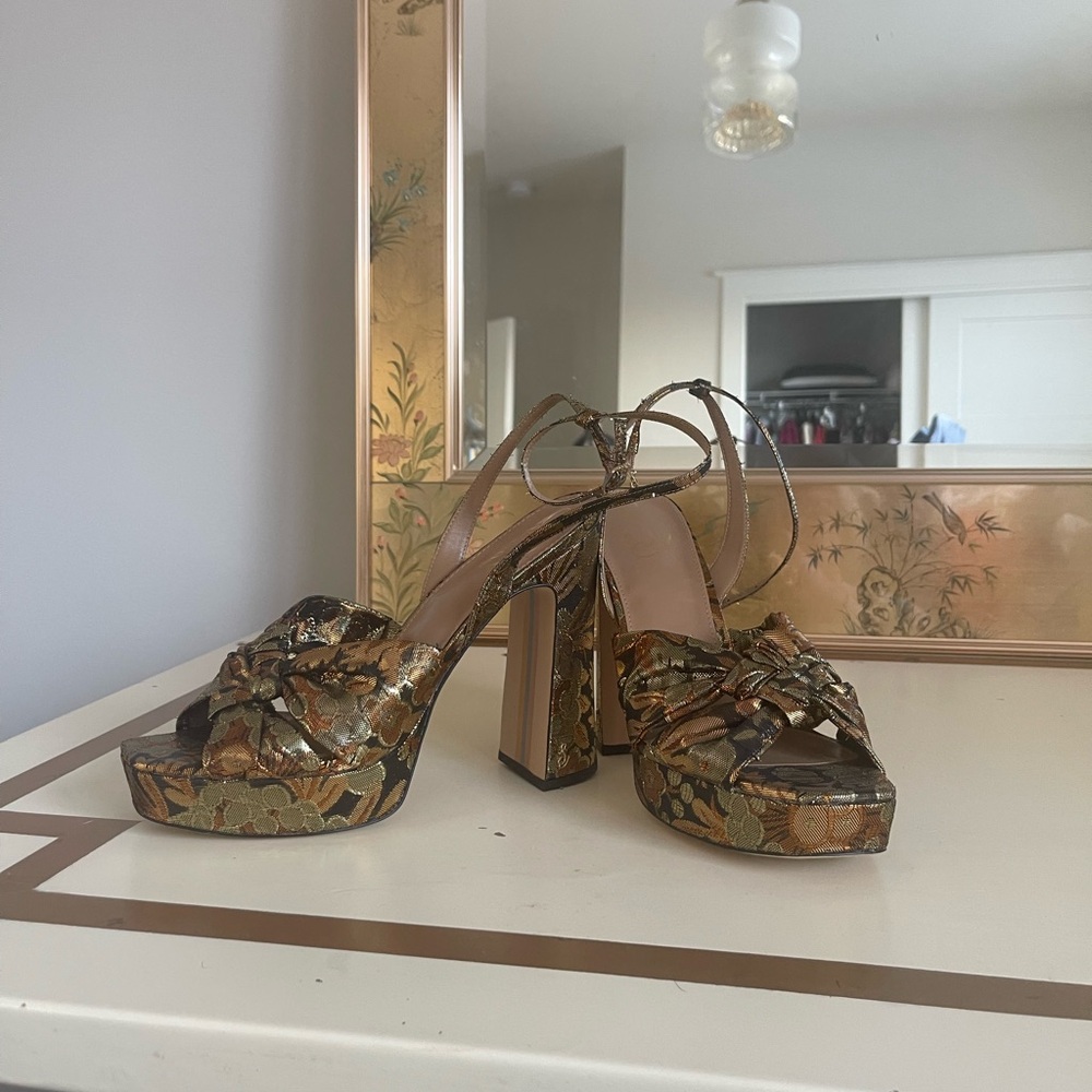 Sam Edelman Gold and Brown Platform Heels - Picture 7 of 10